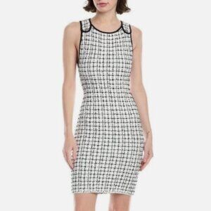 Alice + Olivia Talulah Tweed Mini Dress – Soft White/Black – Size S – NWT